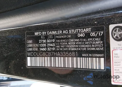 2017 Mercedes-Benz S 550 from USA, damaged, VIN WDDUG8CB7HA335681
